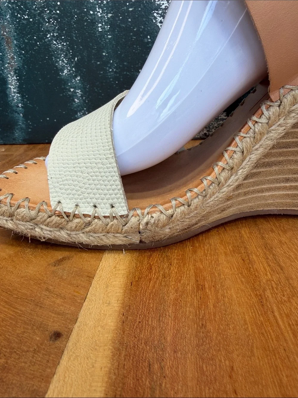 Dolce Vita 2010’s Coastal‎ Boho Tan/Cream Espadrille Wedges Size 10 (VGUC)